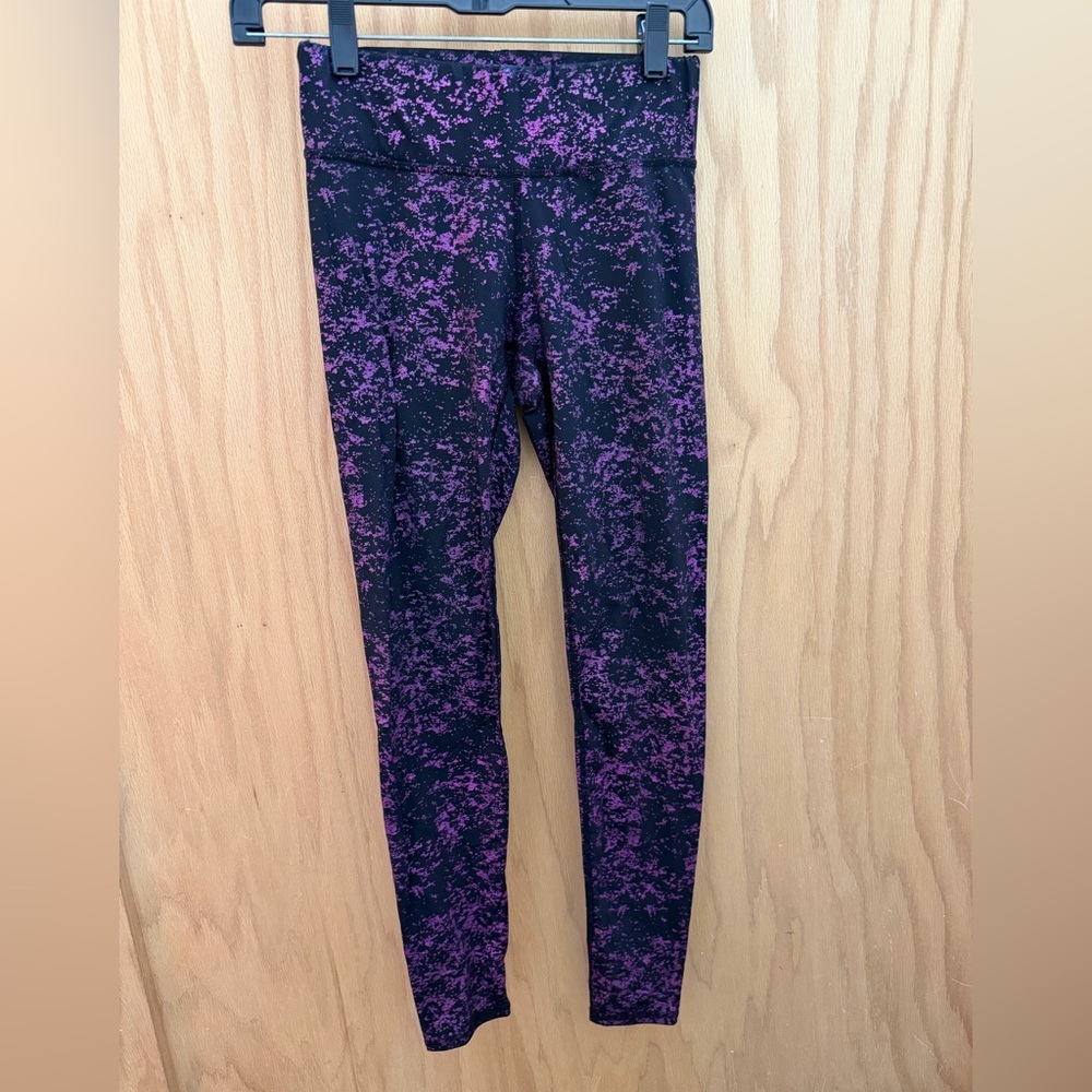 Terez Black and Purple Splatter Leggings